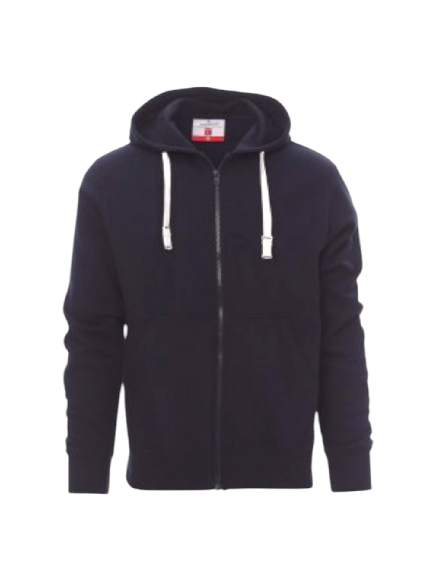 Felpa Uomo “Portland” – Zip Intera con Cappuccio – Taglie Forti 2XL–5XL – Nero o Blu Navy