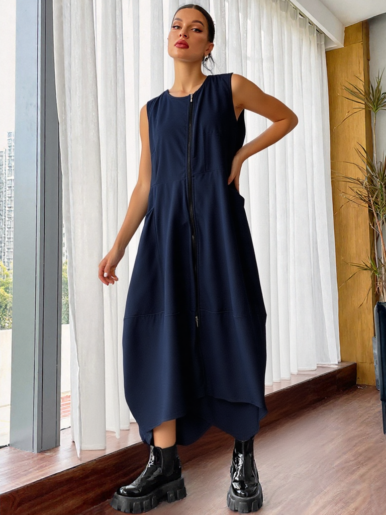 Abito lungo con cerniera frontale - Il Re dello Stile