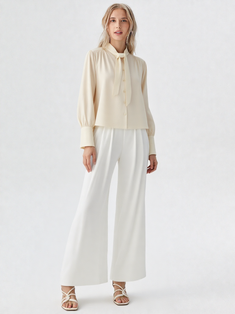 Pantaloni Eleganti a Gamba Larga
