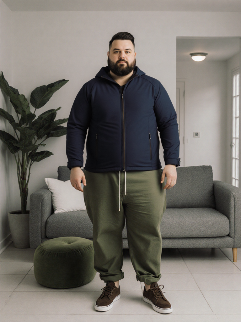 GIACCONE / SOFTSHELL UOMO – “GALE” – Taglie Forti 2XL–4XL – Nero o Blu Navy