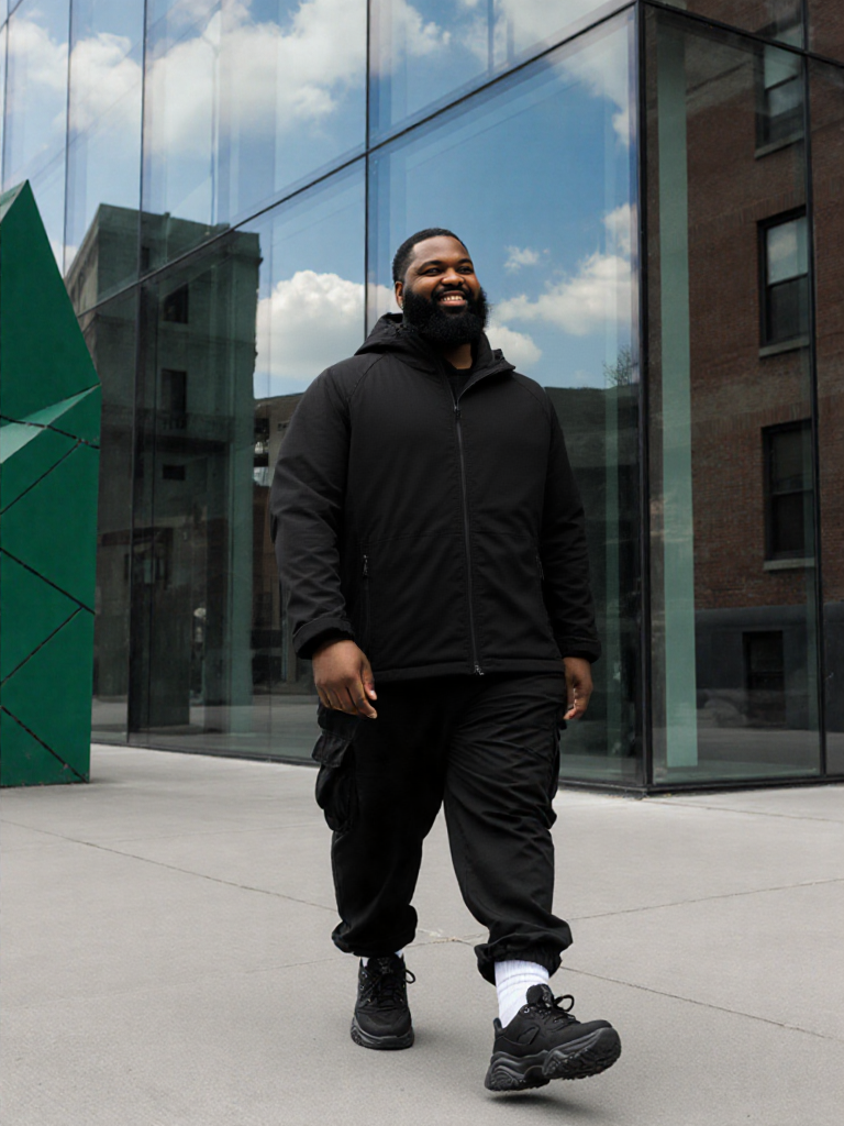 GIACCONE / SOFTSHELL UOMO – “GALE” – Taglie Forti 2XL–4XL – Nero o Blu Navy