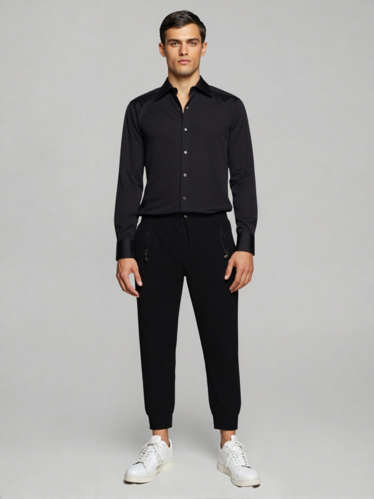 Pantaloni da Tuta Neri Felpati